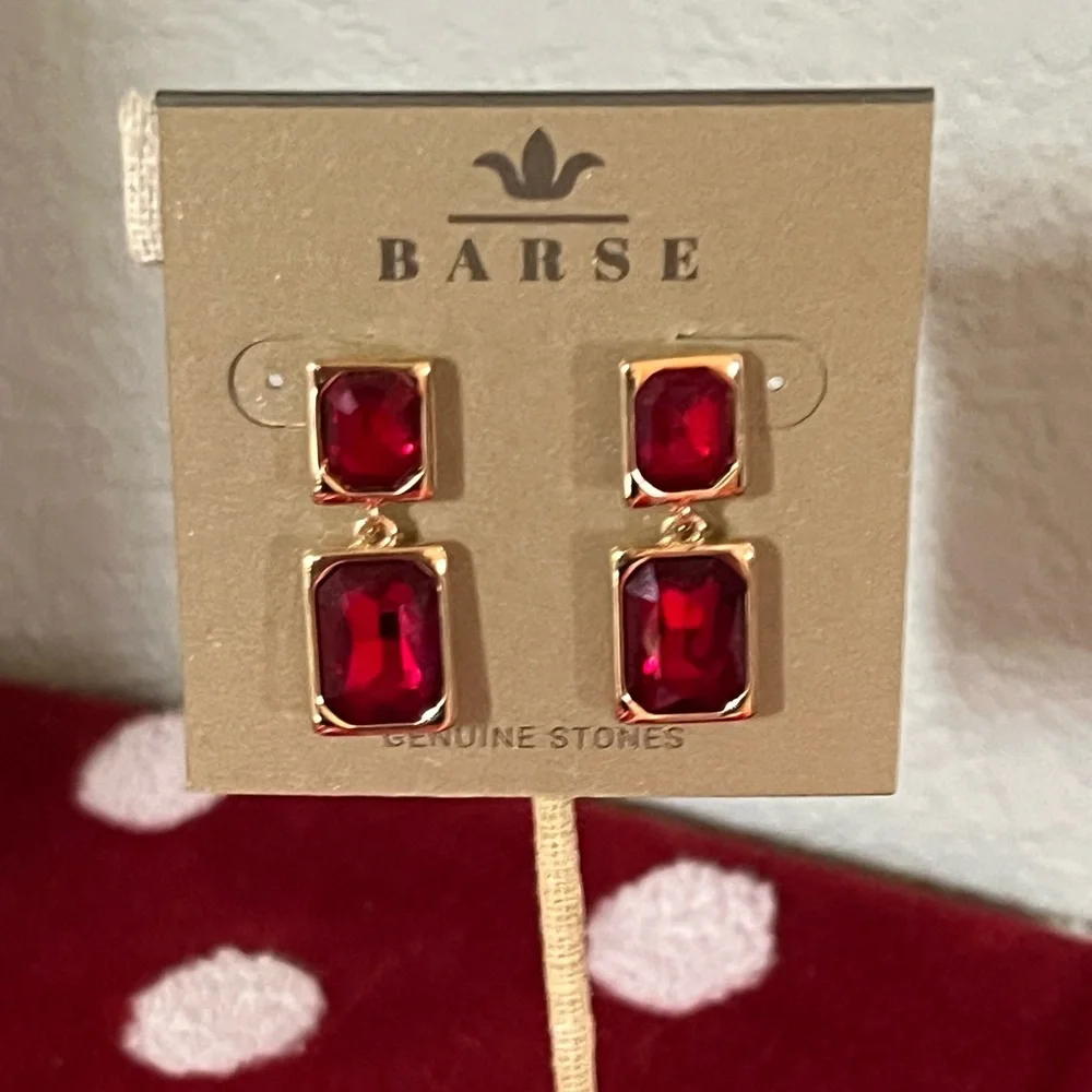 NWT Studio Barse Red and Gold Earrings #BJER - Picture 6 of 6